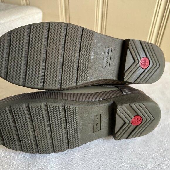 Hunter Refined Texture Block Chelsea Boots Olive Green Womens - Picture 4 of 6